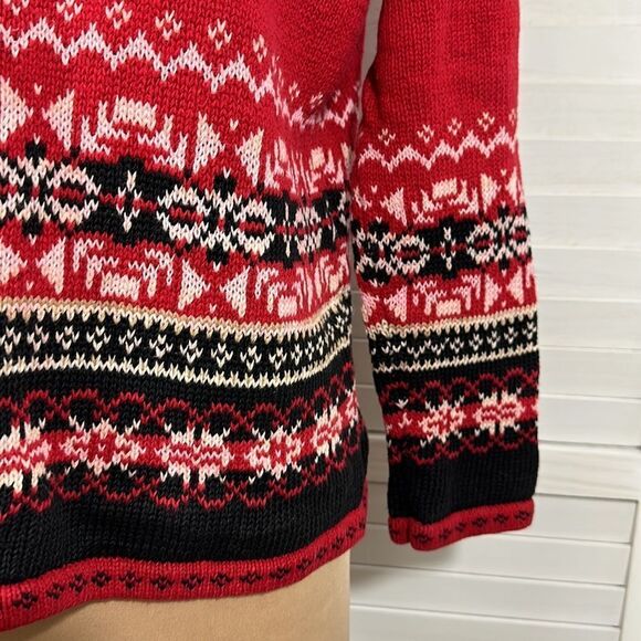 Christmas Sweater Jacket Small Vintage Ski Holiday 80s - Picture 11 of 14